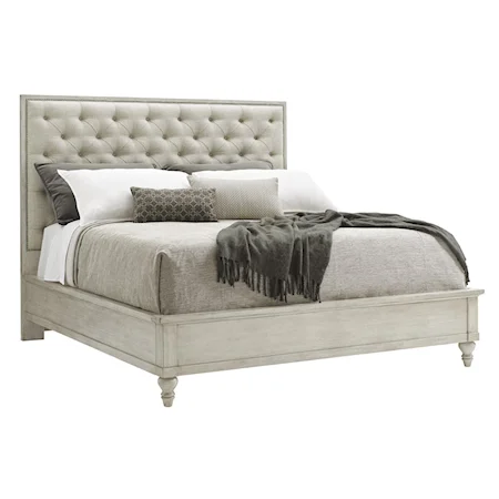 Sag Harbor Queen Bed with Button Tufting and Nailheads